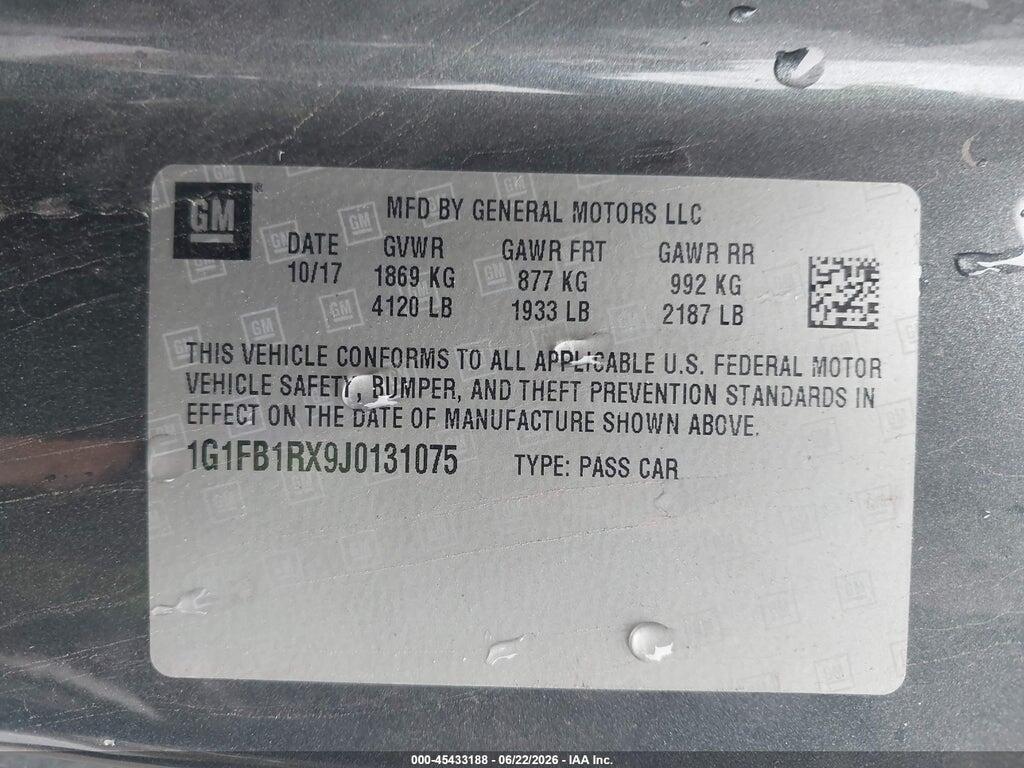 1G1FB1RX9J0131075 2018 CHEVROLET CAMARO photo no. 9
