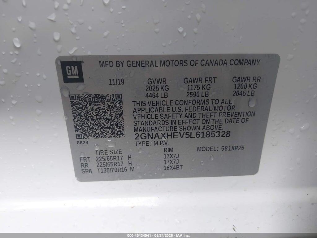 2GNAXHEV5L6185328 2020 CHEVROLET EQUINOX photo no. 9