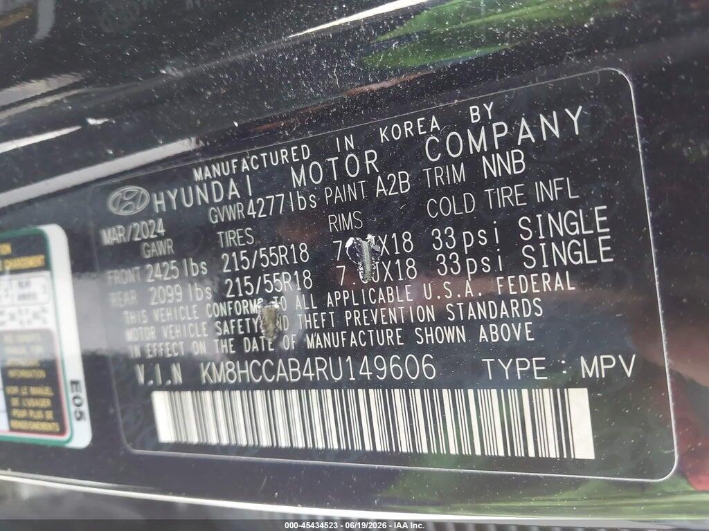 KM8HCCAB4RU149606 2024 HYUNDAI KONA photo no. 9