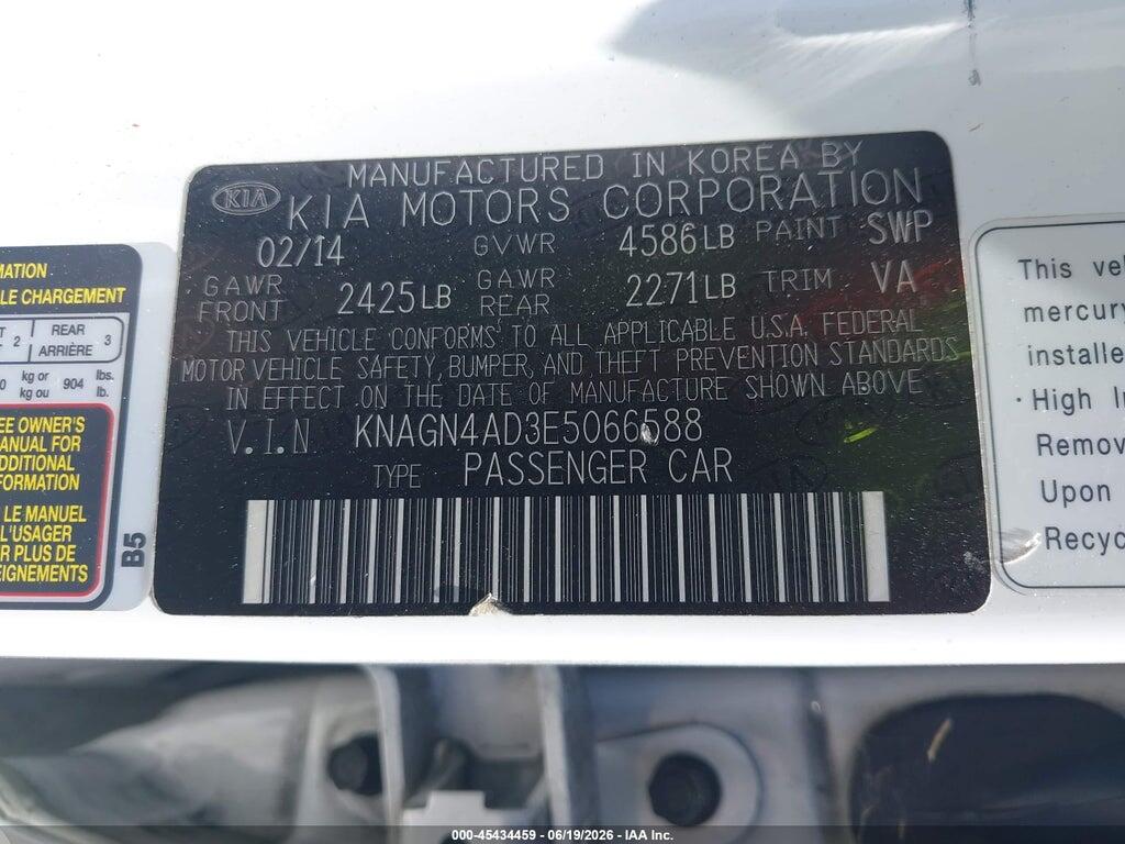 KNAGN4AD3E5066588 2014 KIA OPTIMA HYBRID photo no. 9