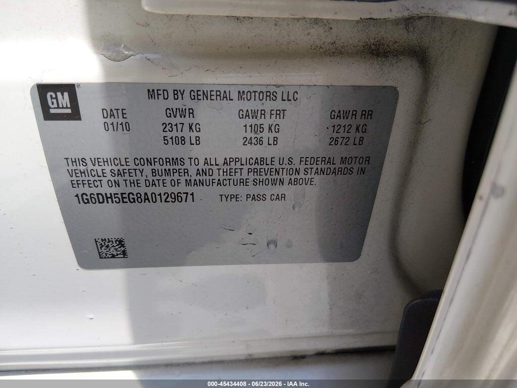 1G6DH5EG8A0129671 2010 CADILLAC CTS photo no. 9