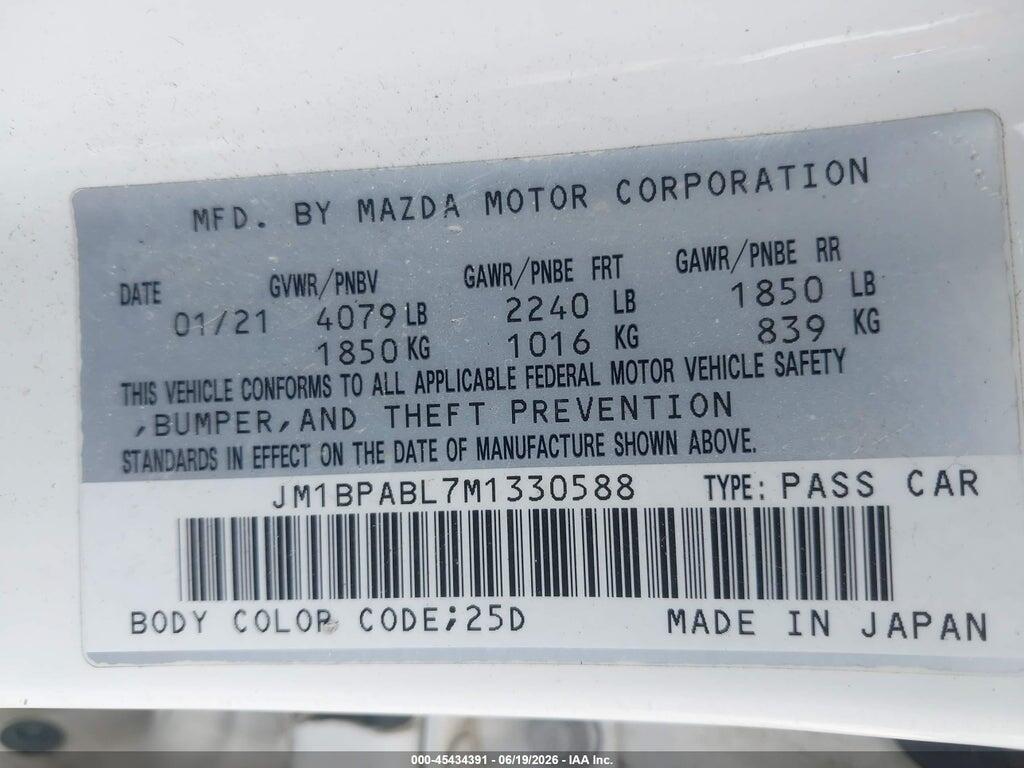 JM1BPABL7M1330588 2021 MAZDA MAZDA3 photo no. 9