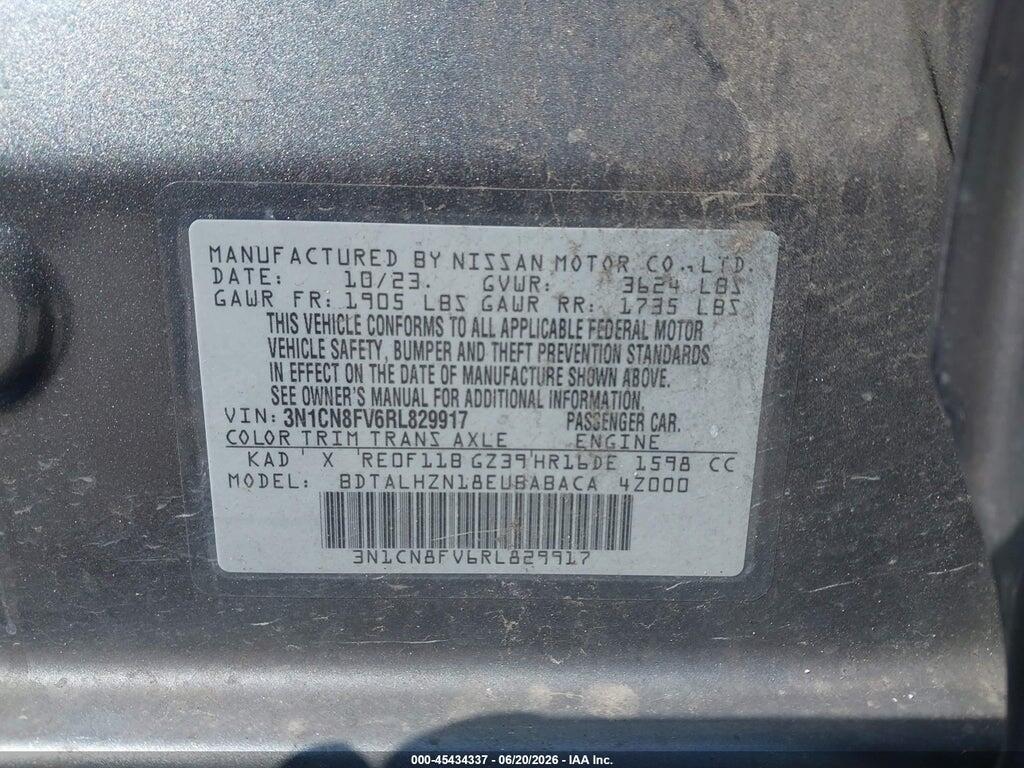 3N1CN8FV6RL829917 2024 NISSAN VERSA photo no. 9