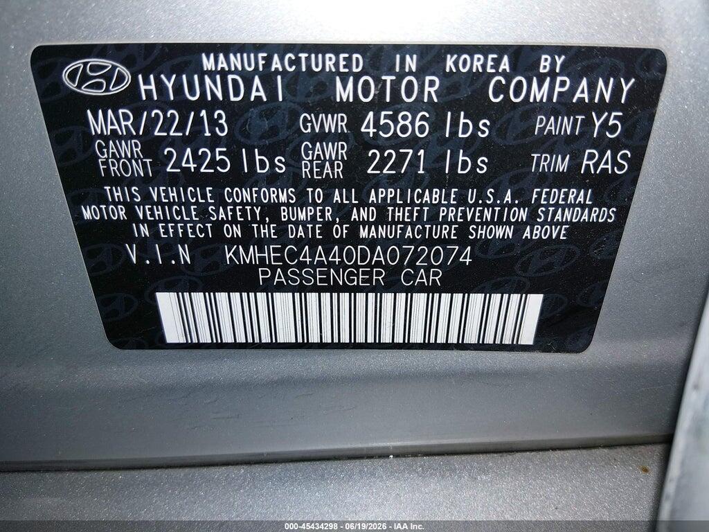 KMHEC4A40DA072074 2013 HYUNDAI SONATA HYBRID photo no. 9