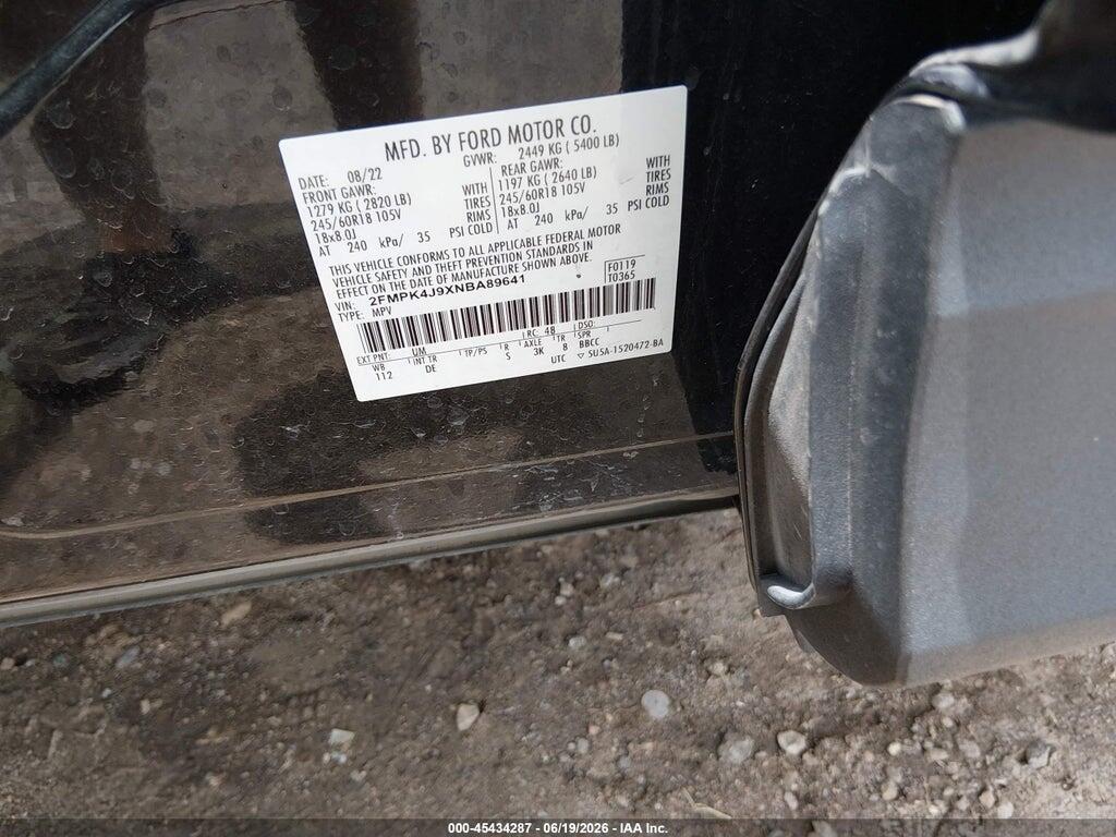 2FMPK4J9XNBA89641 2022 FORD EDGE photo no. 9