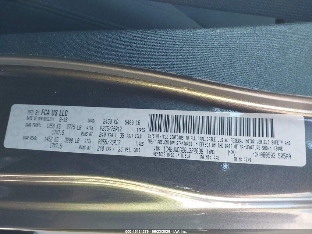1C4BJWDG2GL322888 2016 JEEP WRANGLER UNLIMITED photo no. 9