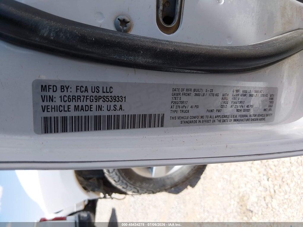 1C6RR7FG9PS539331 2023 RAM 1500 CLASSIC photo no. 9