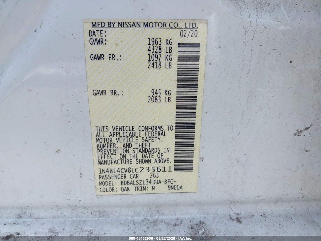 1N4BL4CV8LC235611 2020 NISSAN ALTIMA photo no. 9