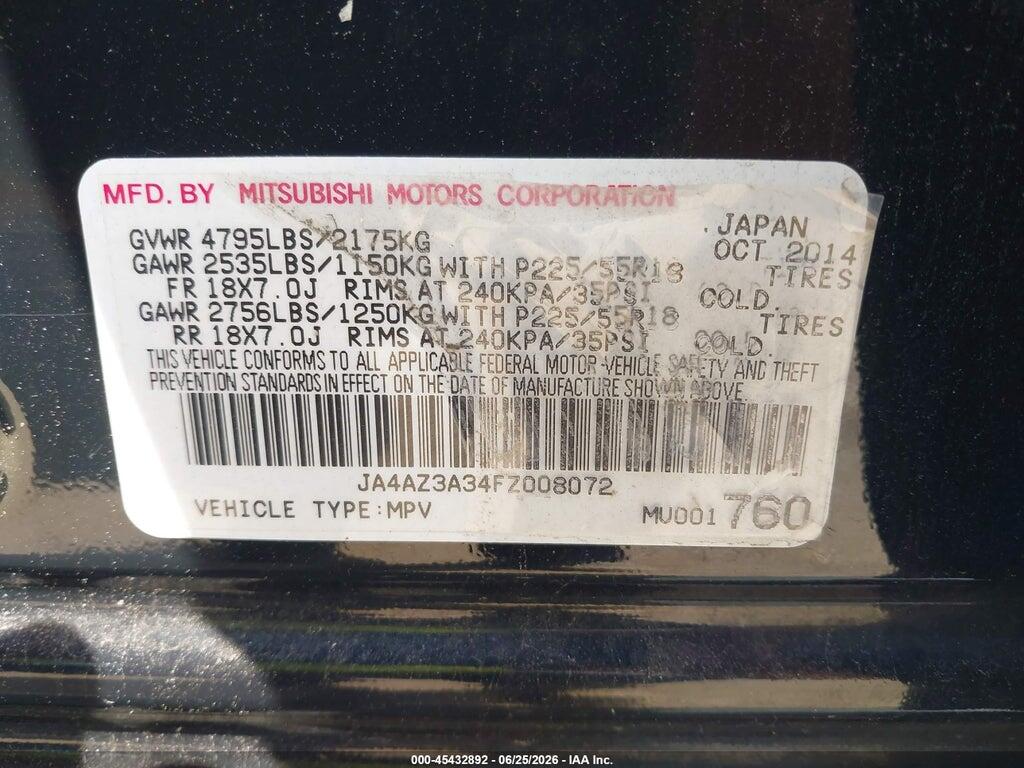 JA4AZ3A34FZ008072 2015 MITSUBISHI OUTLANDER photo no. 9