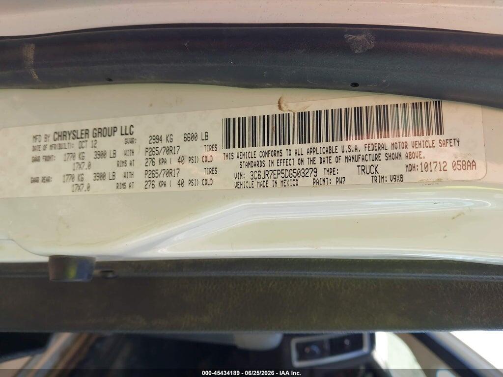 3C6JR7EP5DG503279 2013 RAM 1500 photo no. 9