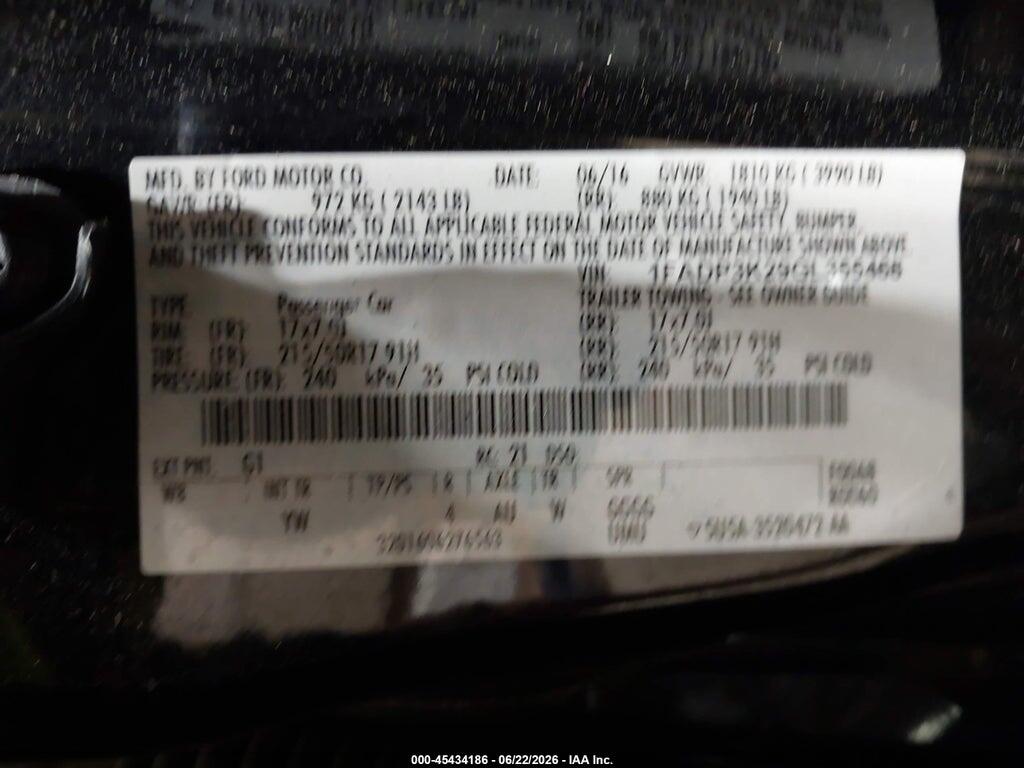1FADP3K29GL355468 2016 FORD FOCUS photo no. 9