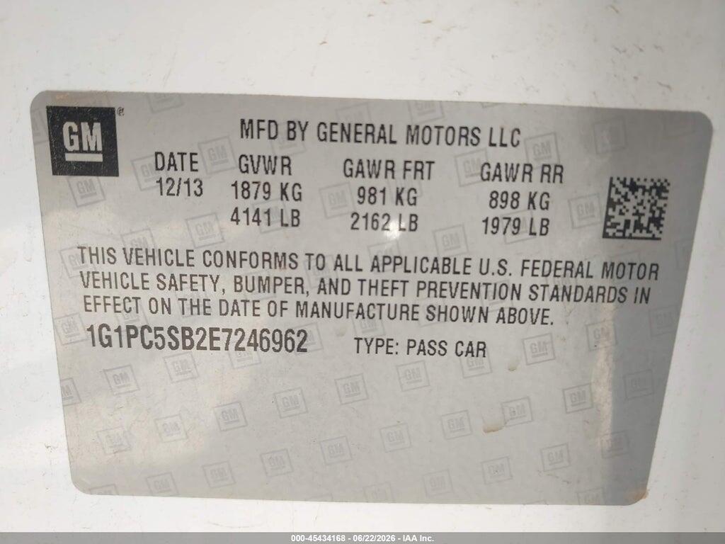 1G1PC5SB2E7246962 2014 CHEVROLET CRUZE photo no. 9
