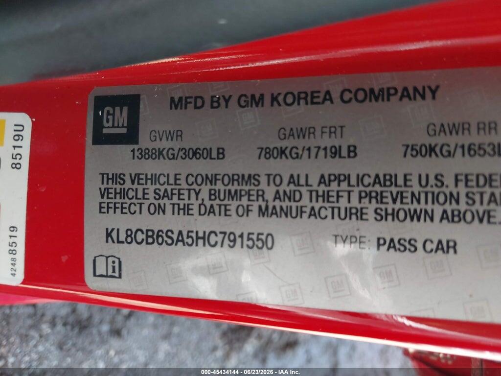 KL8CB6SA5HC791550 2017 CHEVROLET SPARK photo no. 9
