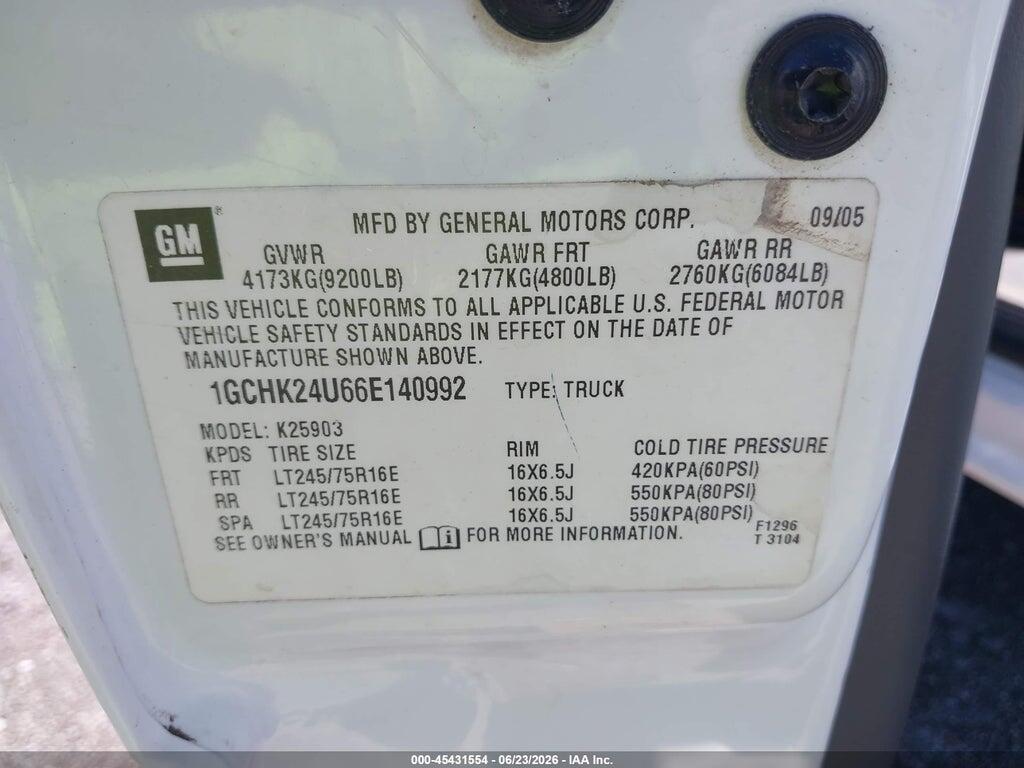 1GCHK24U66E140992 2006 CHEVROLET SILVERADO 2500HD photo no. 9