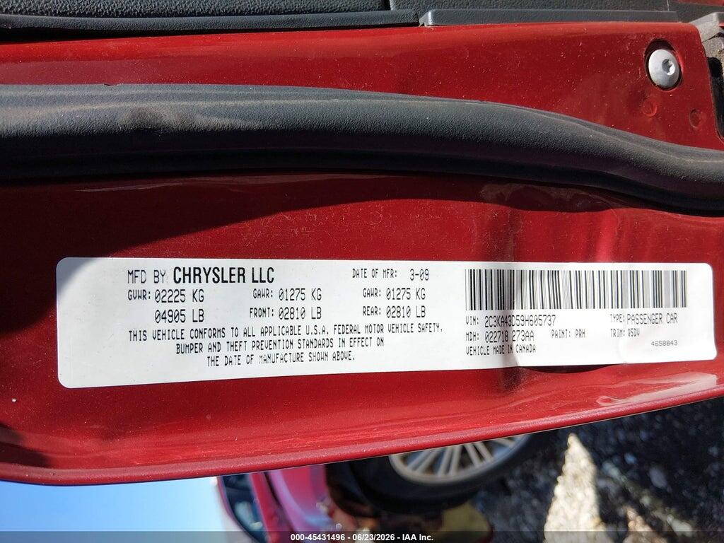 2C3KA43D59H605737 2009 CHRYSLER 300 photo no. 9