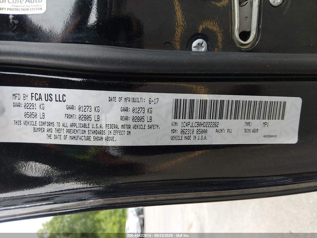 1C4PJLCB0HD222262 2017 JEEP CHEROKEE photo no. 9