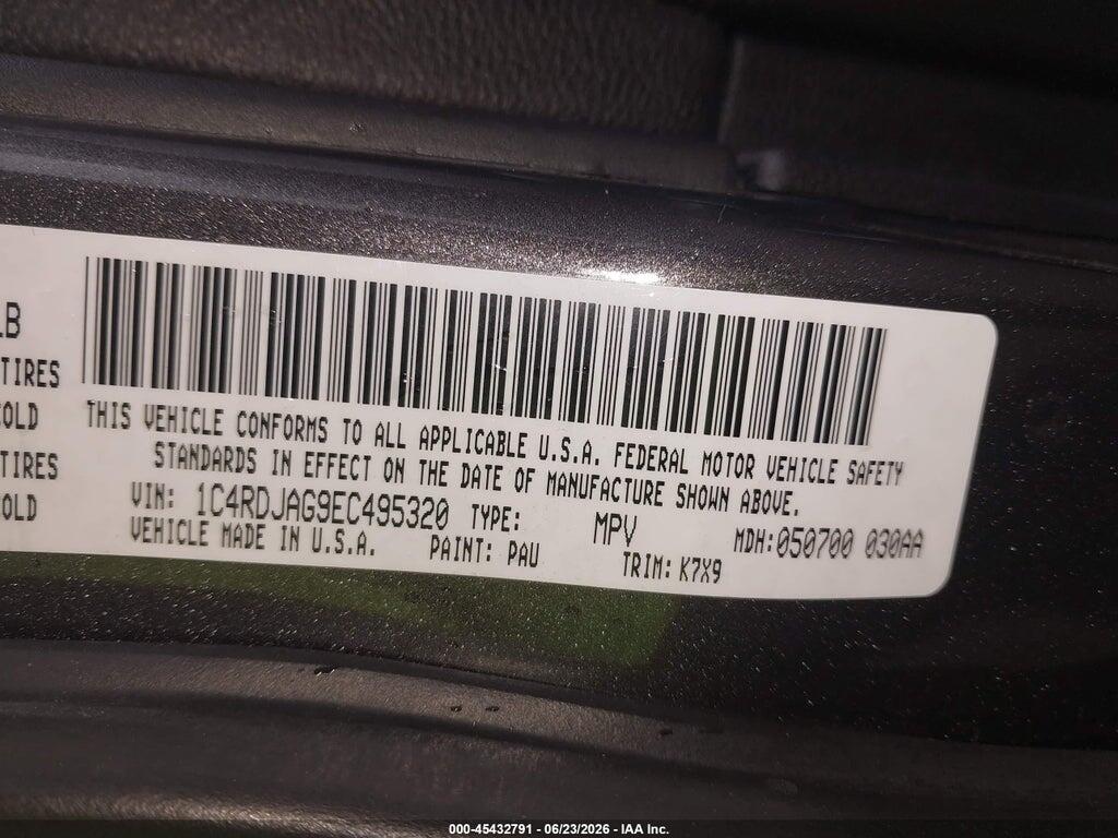 1C4RDJAG9EC495320 2014 DODGE DURANGO photo no. 9