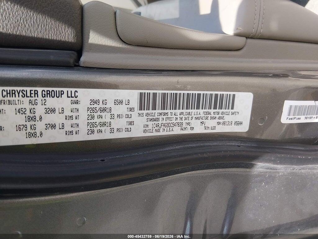 1C4RJFAG9DC547839 2013 JEEP GRAND CHEROKEE photo no. 9