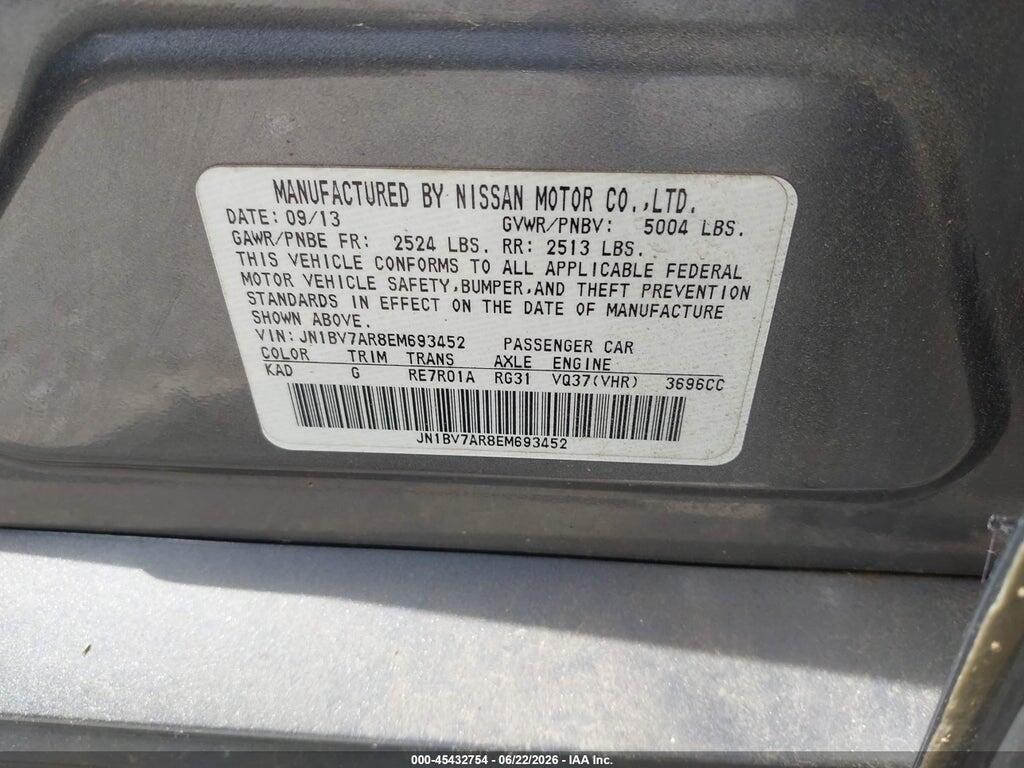 JN1BV7AR8EM693452 2014 INFINITI Q50 photo no. 9