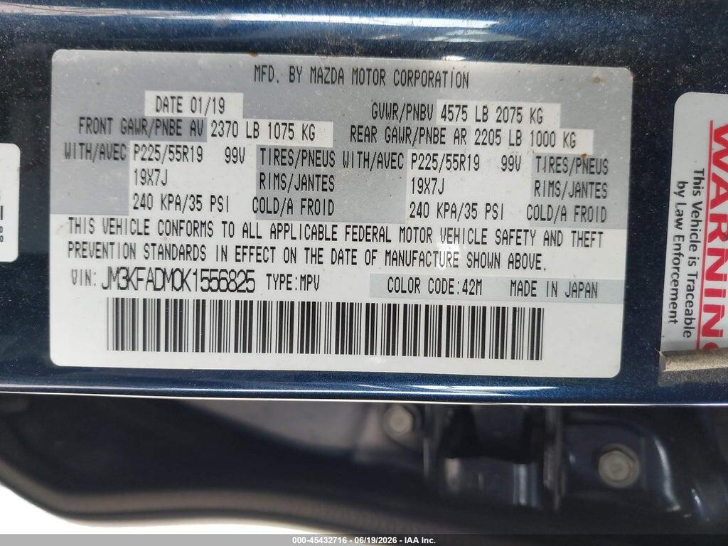 JM3KFADM0K1556825 2019 MAZDA CX-5 photo no. 9