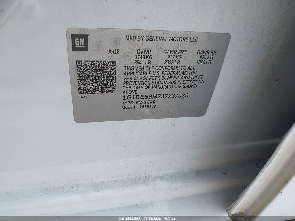 1G1BE5SM7J7237030 2018 CHEVROLET CRUZE photo no. 9