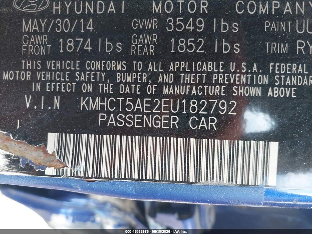 KMHCT5AE2EU182792 2014 HYUNDAI ACCENT photo no. 9
