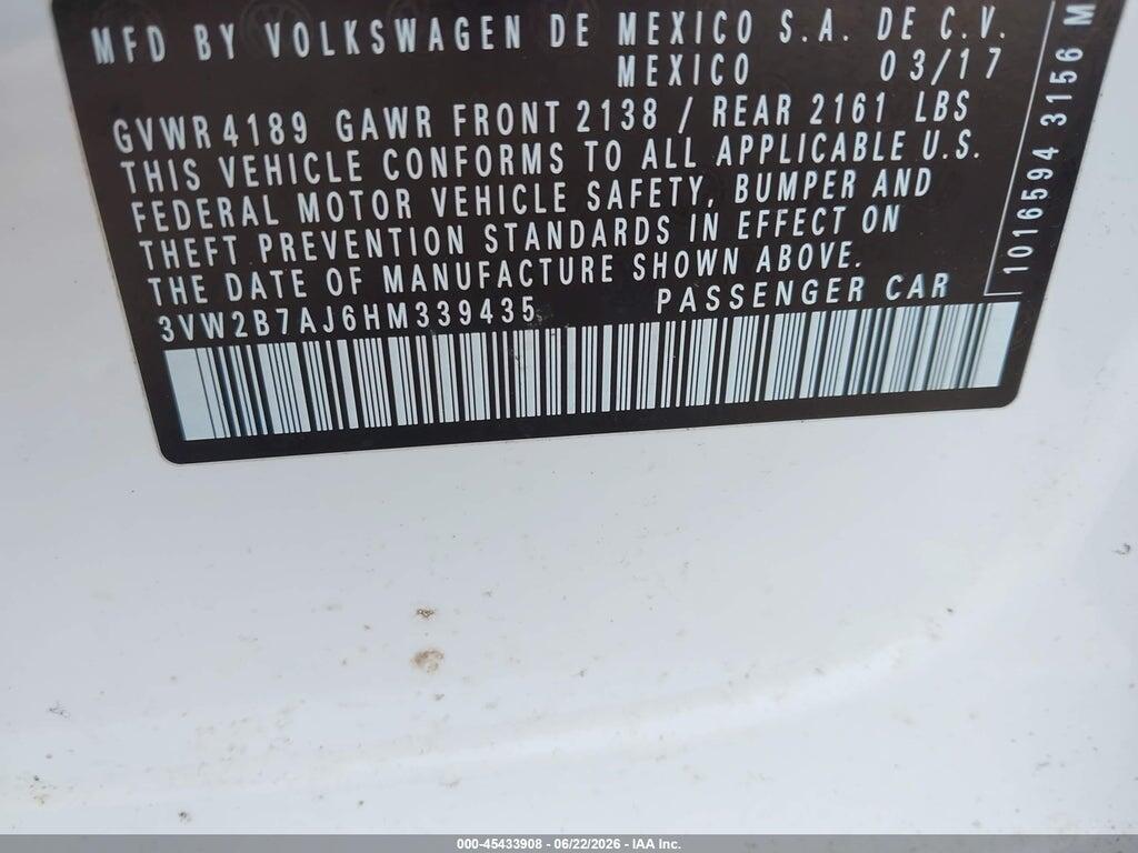 3VW2B7AJ6HM339435 2017 VOLKSWAGEN JETTA photo no. 9