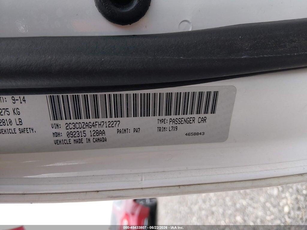 2C3CDZAG4FH712277 2015 DODGE CHALLENGER photo no. 9