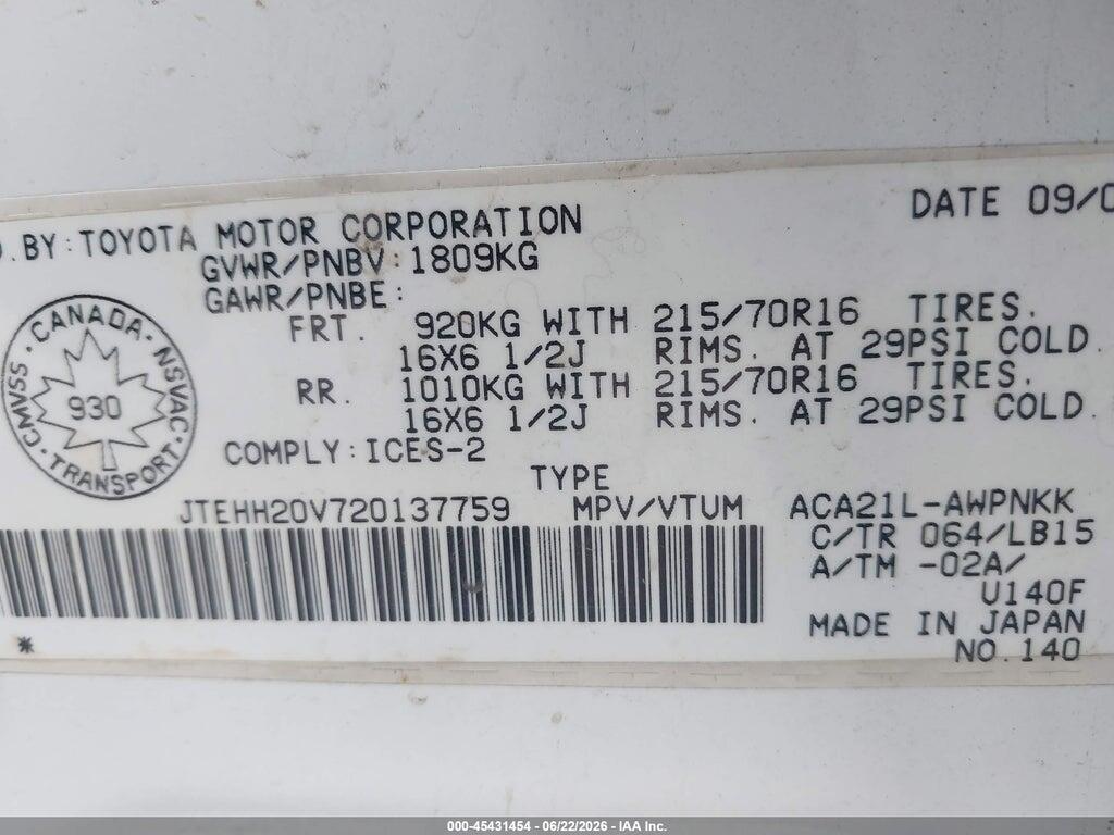 JTEHH20V720137759 2002 TOYOTA RAV4 photo no. 9