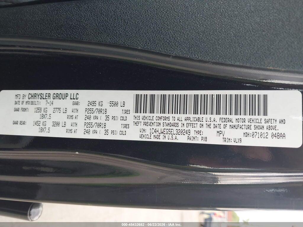 1C4HJWEG5EL320249 2014 JEEP WRANGLER UNLIMITED photo no. 9
