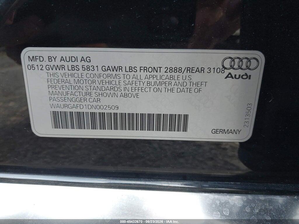 WAURGAFD1DN002509 2013 AUDI A8 L photo no. 9