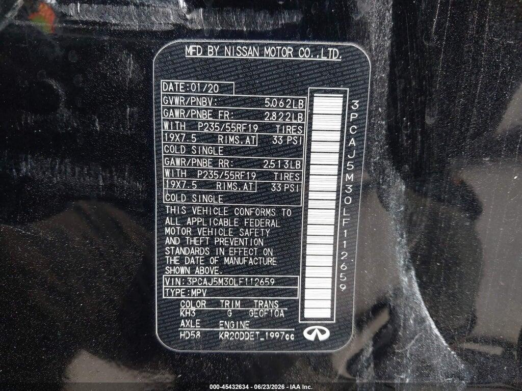 3PCAJ5M30LF112659 2020 INFINITI QX50 photo no. 9