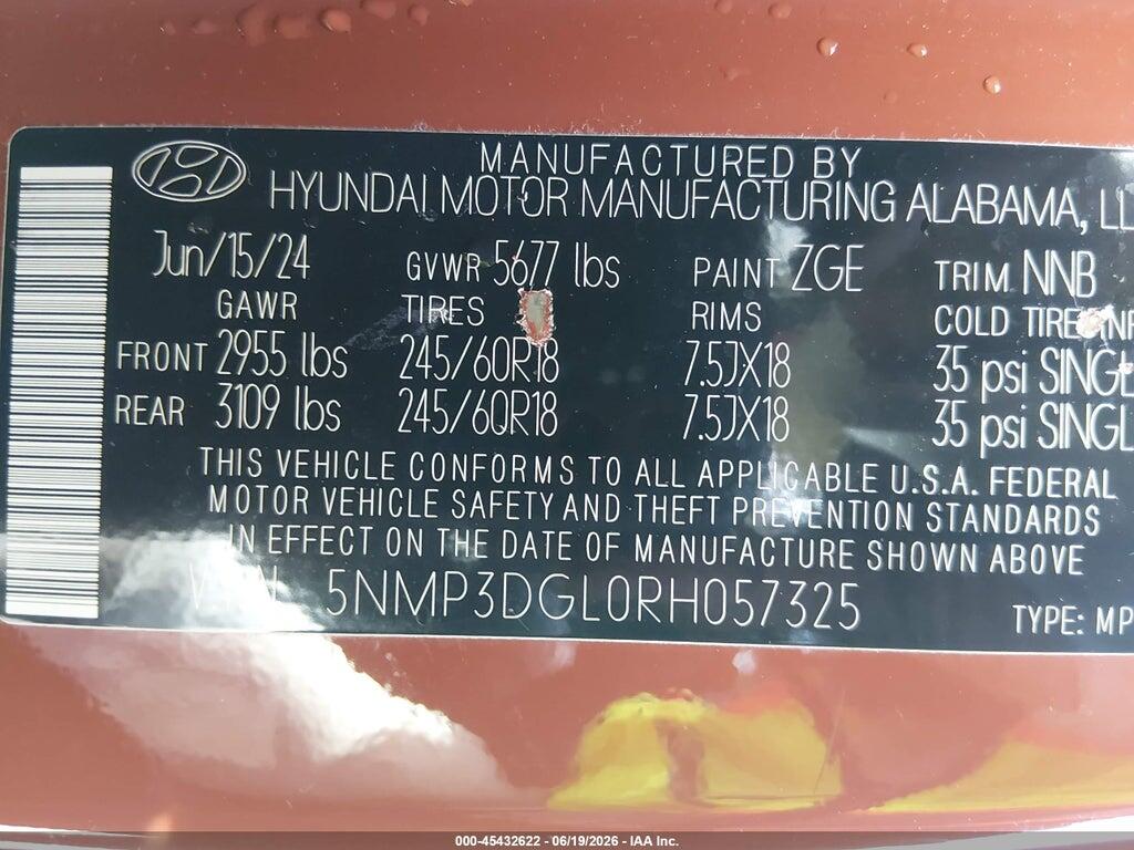 5NMP3DGL0RH057325 2024 HYUNDAI SANTA FE photo no. 9