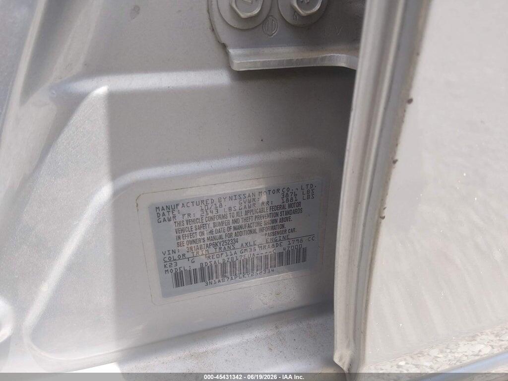 3N1AB7AP6KY252334 2019 NISSAN SENTRA photo no. 9