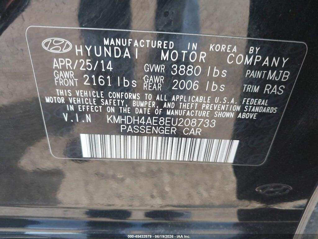 KMHDH4AE8EU208733 2014 HYUNDAI ELANTRA photo no. 9