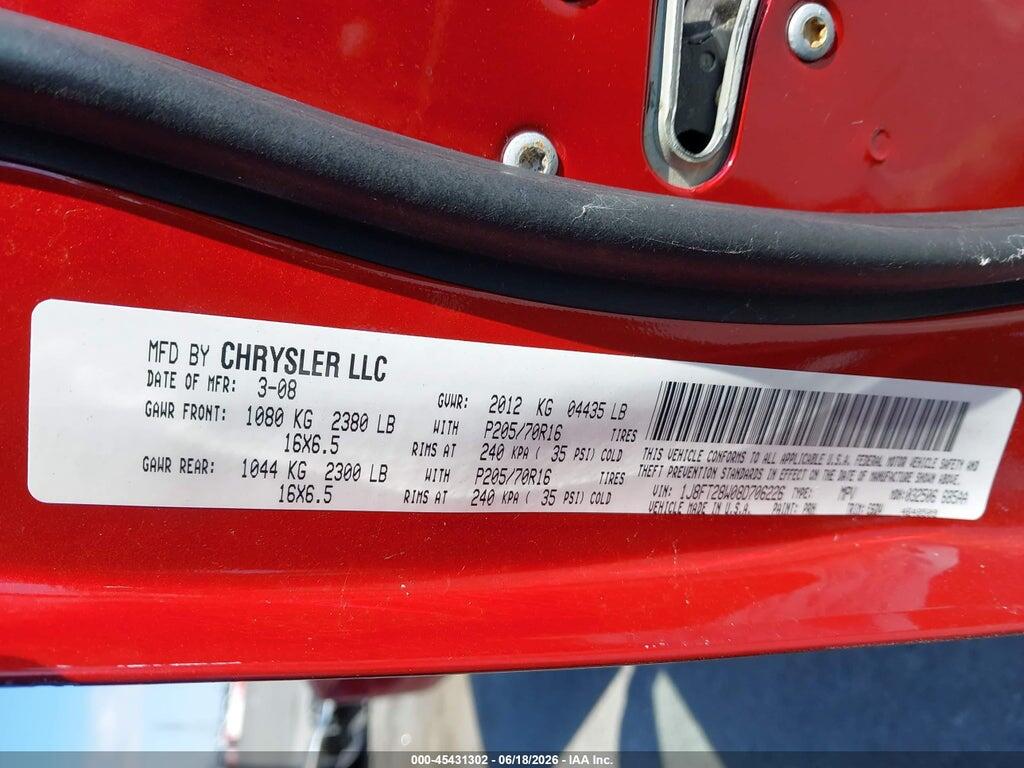 1J8FT28W08D706226 2008 JEEP PATRIOT photo no. 9