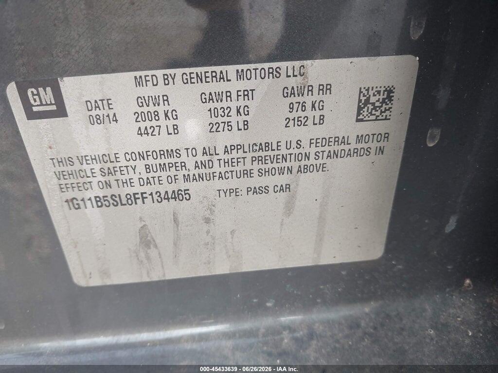 1G11B5SL8FF134465 2015 CHEVROLET MALIBU photo no. 9