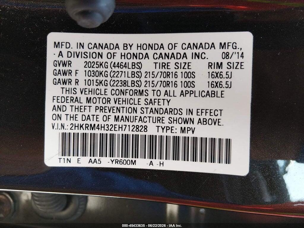 2HKRM4H32EH712828 2014 HONDA CR-V photo no. 9