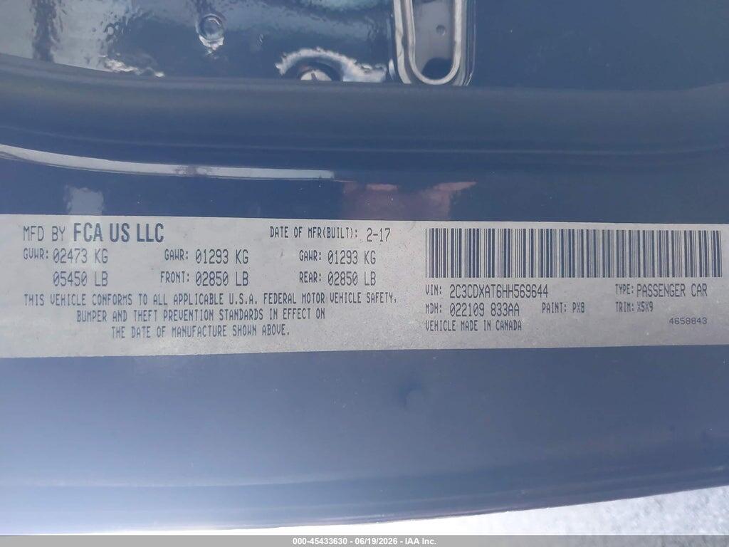 2C3CDXAT6HH569644 2017 DODGE CHARGER photo no. 9