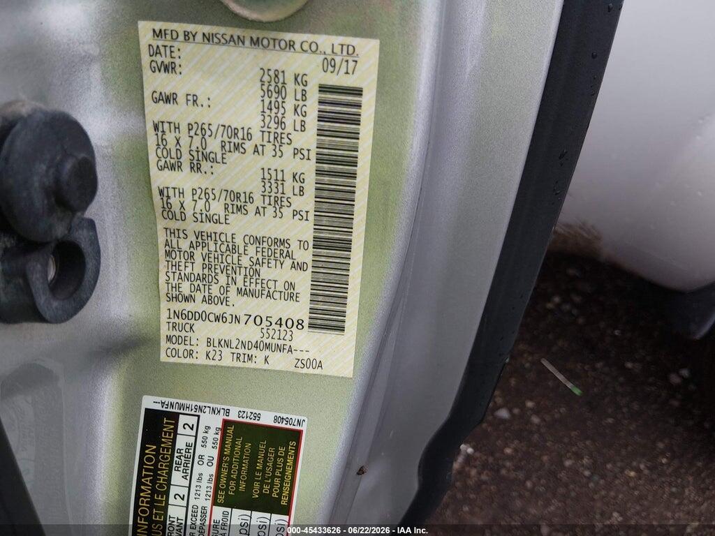 1N6DD0CW6JN705408 2018 NISSAN FRONTIER photo no. 9