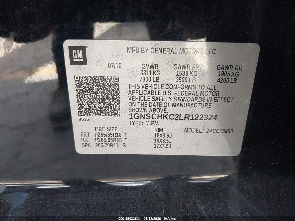 1GNSCHKC2LR122324 2020 CHEVROLET SUBURBAN photo no. 9