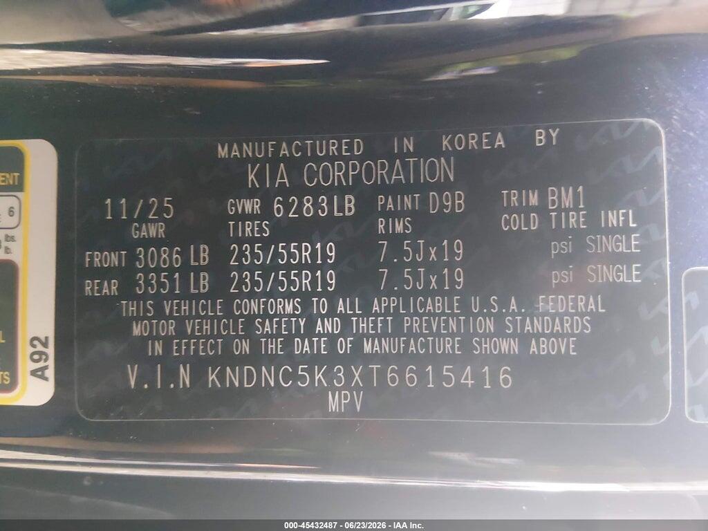 KNDNC5K3XT6615416 2026 KIA CARNIVAL MPV photo no. 9