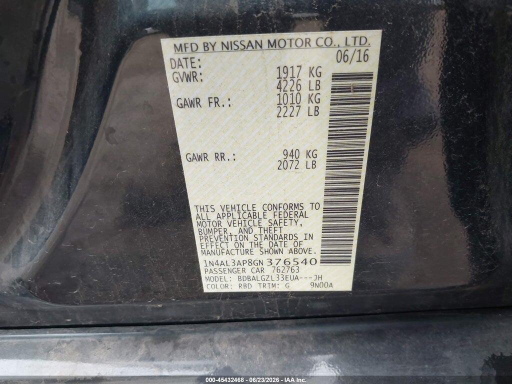 1N4AL3AP8GN376540 2016 NISSAN ALTIMA photo no. 9