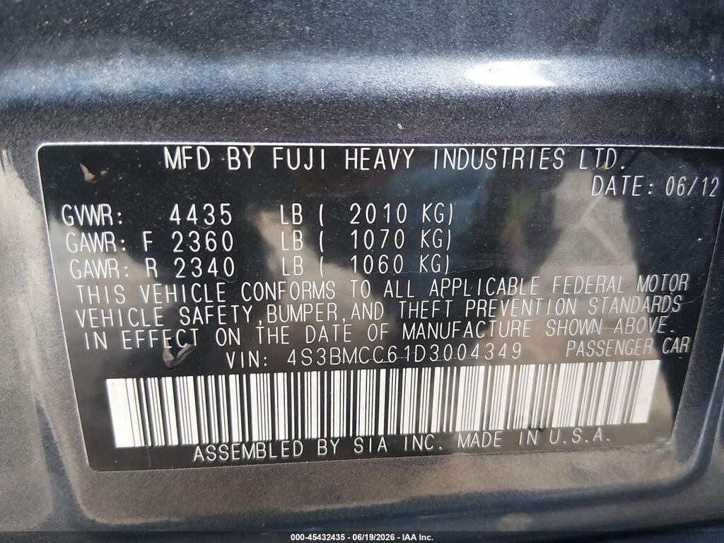 4S3BMCC61D3004349 2013 SUBARU LEGACY photo no. 9