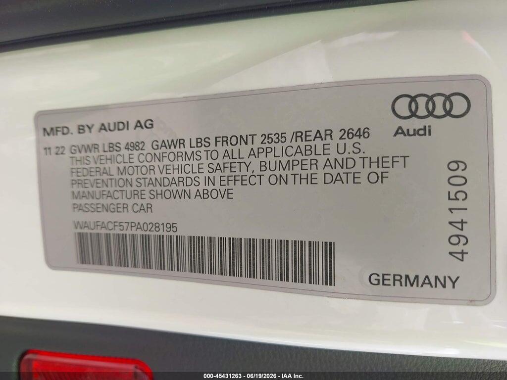 WAUFACF57PA028195 2023 AUDI A5 SPORTBACK photo no. 9