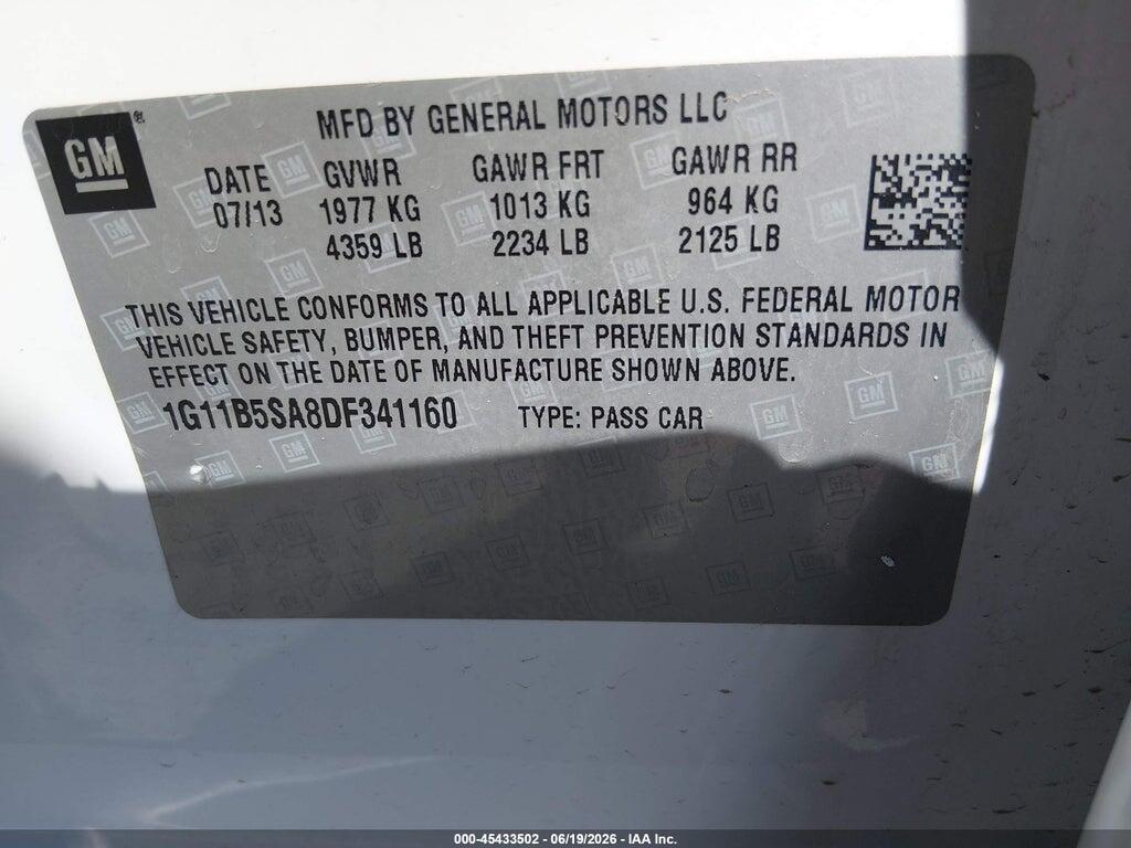 1G11B5SA8DF341160 2013 CHEVROLET MALIBU photo no. 9