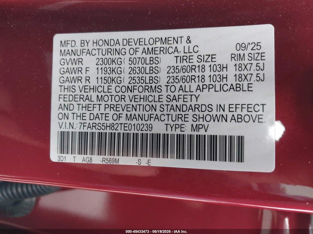 7FARS5H82TE010239 2026 HONDA CR-V HYBRID photo no. 9