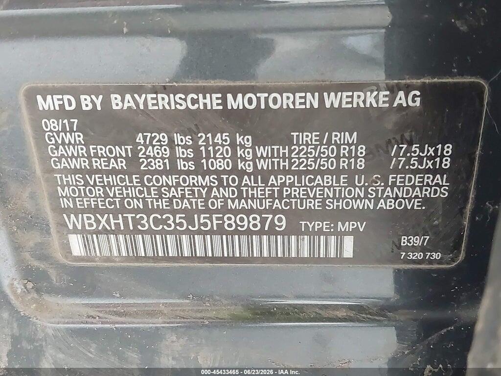 WBXHT3C35J5F89879 2018 BMW X1 photo no. 9