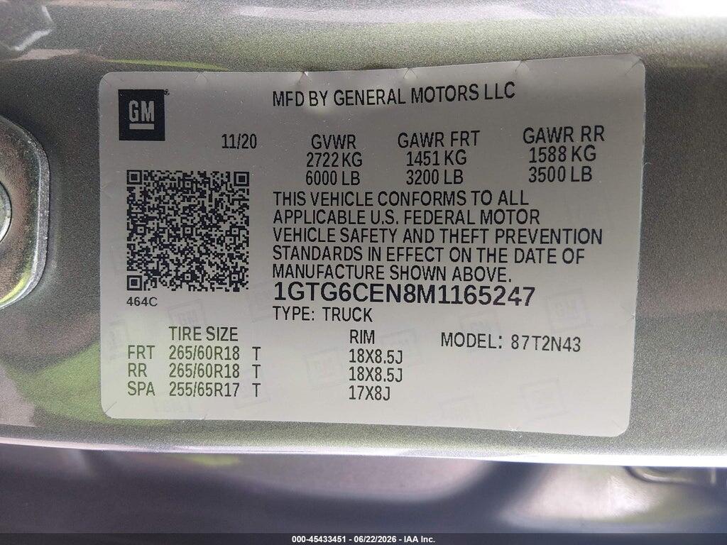 1GTG6CEN8M1165247 2021 GMC CANYON photo no. 9