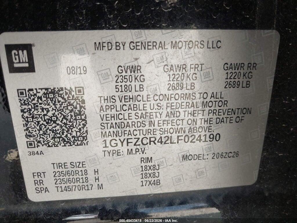 1GYFZCR42LF024190 2020 CADILLAC XT4 photo no. 9